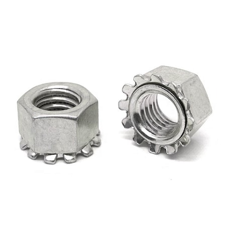 Boltsandnuts.Com External Tooth Lock Washer Lock Nut, #10-32, 18-8 Stainless Steel, Plain, 2500 PK 10FNKESS-2500